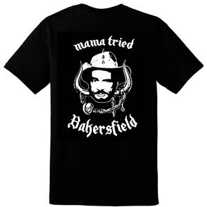Black and White “MAMA TRIED BAKERSFIELD” Short Sleeve Tee with Graphic Design